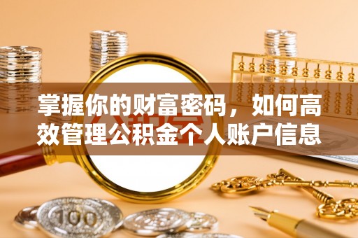印台掌握你的财富密码，如何高效管理公积金个人账户信息